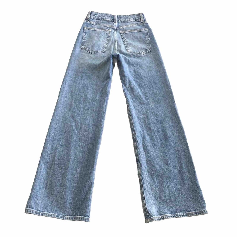 H&M High Rise Wide Leg Jeans Women's Size 4 or 25x29 Denim Light Wash Baggy - Picture 9 of 11